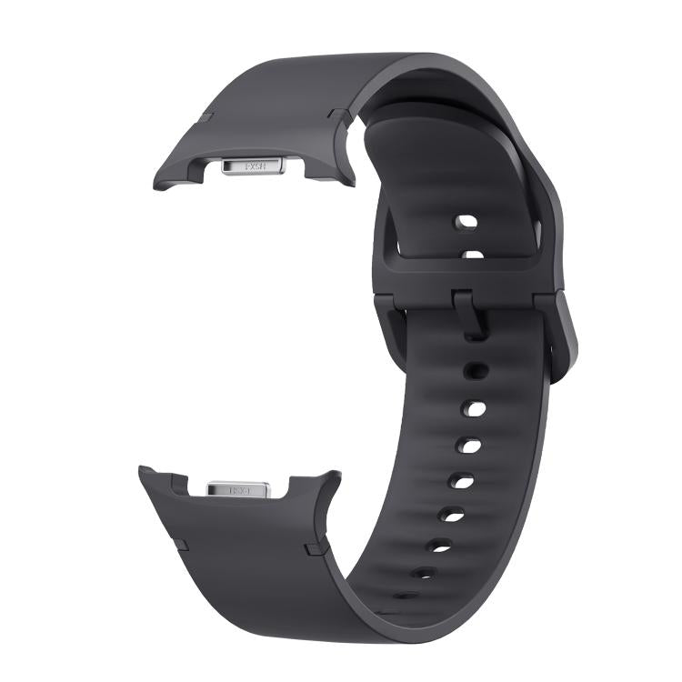 For Samsung Galaxy Watch8 40mm Diamond Bezel and Solid Color Stitched Silicone Watch Band(Dark Gray Silver) - free shipping - PMC TechLife - Order now!