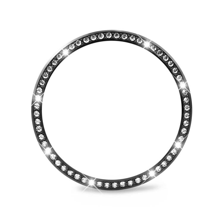 For Samsung Galaxy Watch8 40mm Diamond Bezel and Solid Color Stitched Silicone Watch Band(Midnight Blue Black) - free shipping - PMC TechLife - Order now!