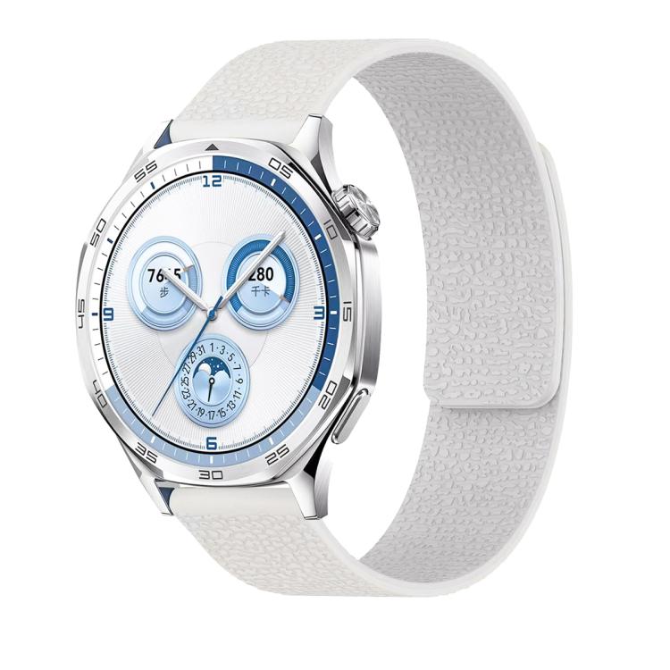 22mm Lychee Texture Soft Magnetic Silicone Watch Band(White) - free shipping - PMC TechLife - Order now!