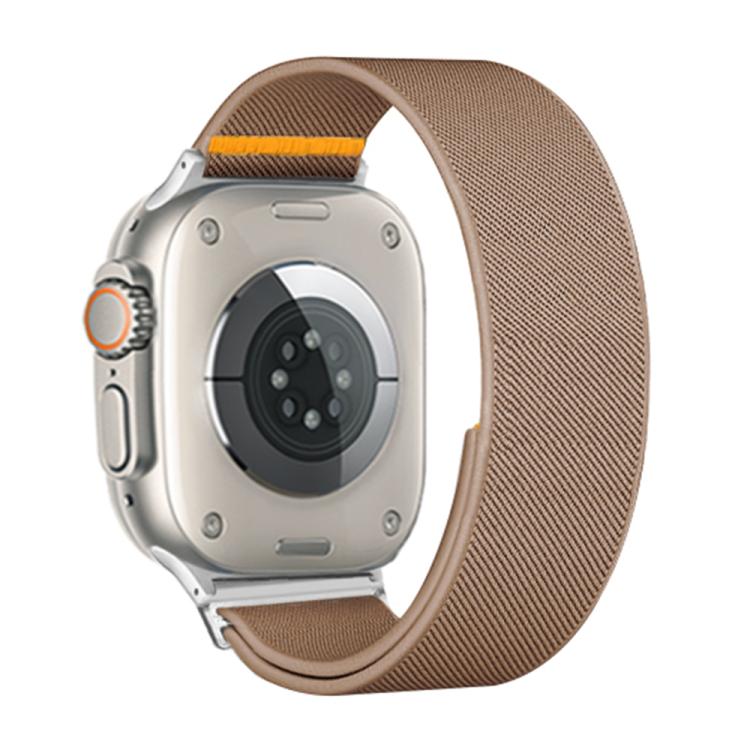 For Apple Watch 46mm / 49mm / 45mm / 44mm Adjustable Single Loop Elastic Nylon Watch Band(Milk Tea) - free shipping - PMC TechLife - Order now!