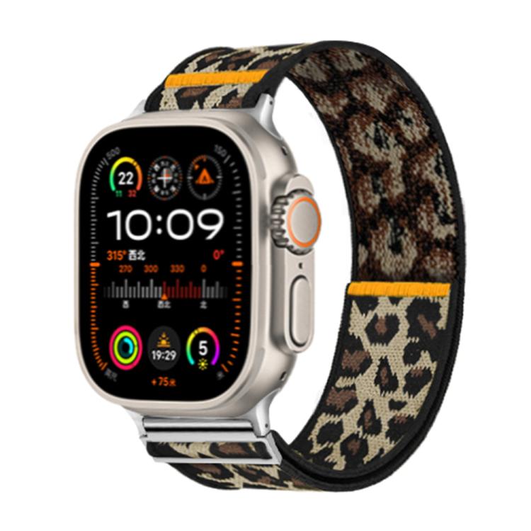 For Apple Watch 46mm / 49mm / 45mm / 44mm Adjustable Single Loop Elastic Nylon Watch Band(Leopard Print) - free shipping - PMC TechLife - Order now!