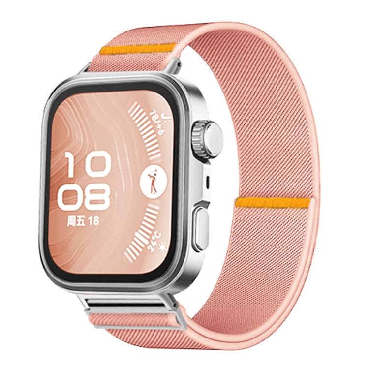 For Huawei Watch Fit3 / Fit4 / Fit4 Pro Adjustable Single Loop Elastic Nylon Watch Band(Pink) - free shipping - PMC TechLife - Order now!