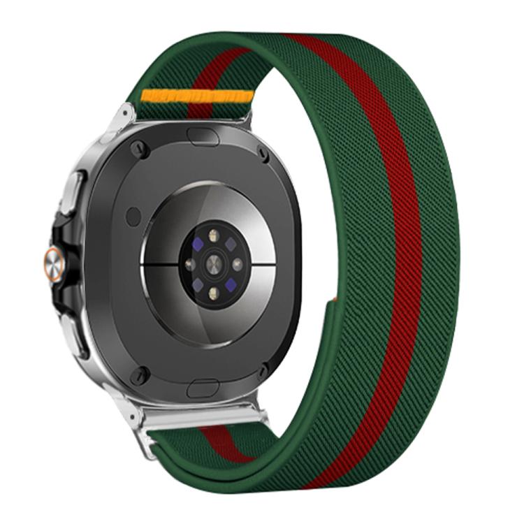 For Samsung Galaxy Watch8 / Watch8 Classic Adjustable Single Loop Elastic Nylon Watch Band(Green Red) - free shipping - PMC TechLife - Order now!