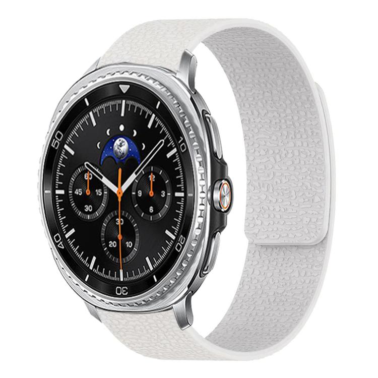 For Samsung Galaxy Watch8 / 8 Classic Lychee Texture Soft Magnetic Silicone Watch Band(White) - free shipping - PMC TechLife - Order now!