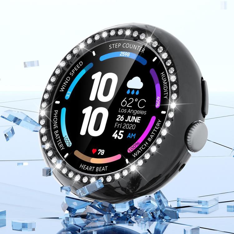 For Google Pixel Watch4 41mm Single Row Diamond Hollow PC Watch Protective Cover(Transparent) - free shipping - PMC TechLife - Order now!