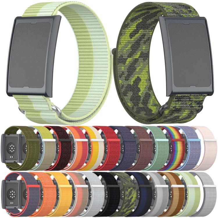 For Amazfit Helio Strap Metal Ring Two Sections Nylon Hook and Loop Fastener Watch Band(Camel) - free shipping - PMC TechLife - Order now!