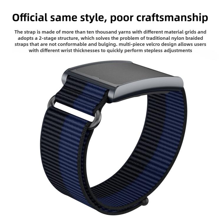 For Amazfit Helio Strap Metal Ring Two Sections Nylon Hook and Loop Fastener Watch Band(Sea Shell) - free shipping - PMC TechLife - Order now!