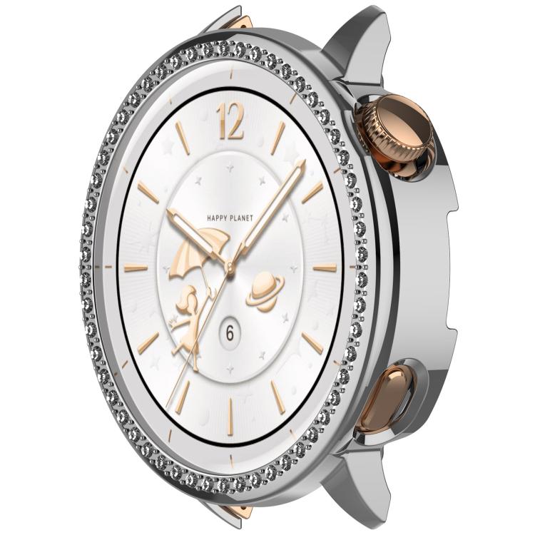 For OnePlus Watch 3 43mm Single Row Diamond Half Coverage Hollow PC Watch Protective Cover(Silver) - free shipping - PMC TechLife - Order now!