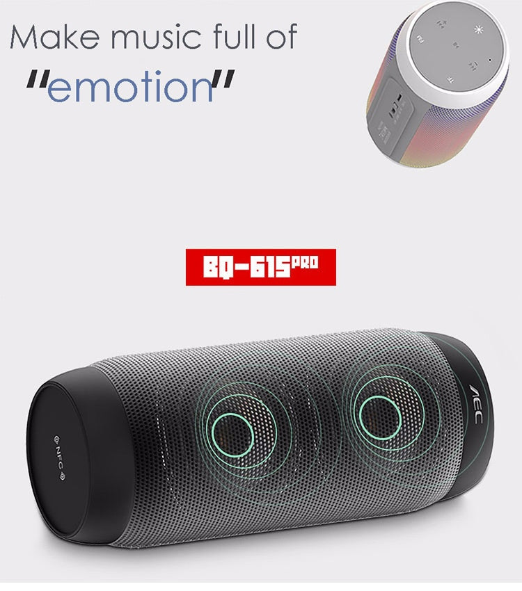 AEC BQ615 PRO Colorful LED Wireless HiFi Stereo Speaker, Combines Bluetooth + TF card player + FM radio + AUX + NFC - Desktop Speaker by AEC | Online Shopping South Africa | PMC Jewellery | Buy Now Pay Later Mobicred