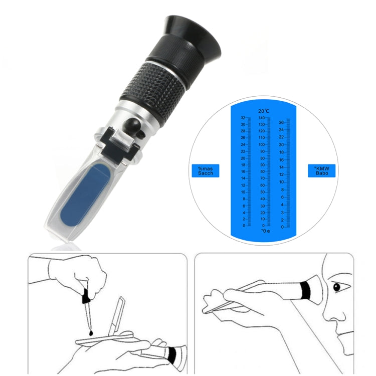 RZ136 Refractometer Fruit Wine Meter Sugar Portable Auto Brix 0~32% Alcohol 0~26% Fruit Juice Wine Sugar Meter Refractometer - Digital Refractometer by PMC Jewellery | Online Shopping South Africa | PMC Jewellery | Buy Now Pay Later Mobicred