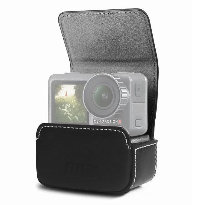 Waterproof Mini Leather Case Storage Carrying Box for DJI OSMO Action / GoPro / SJCAM / Xiaomi Mi Jia(Black) - Case & Bags by PMC TechLife | Online Shopping South Africa | PMC TechLife | Buy Now Pay Later Mobicred