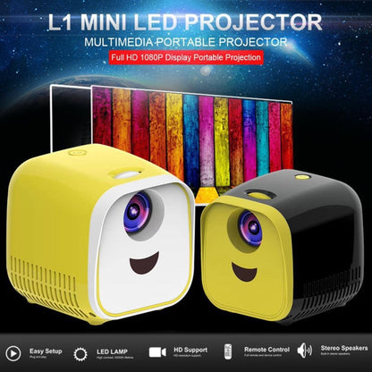 L1 Children Projector Mini LED Portable Home Speaker Projector, UK Plug(Black) - LED Projector by PMC Jewellery | Online Shopping South Africa | PMC Jewellery | Buy Now Pay Later Mobicred