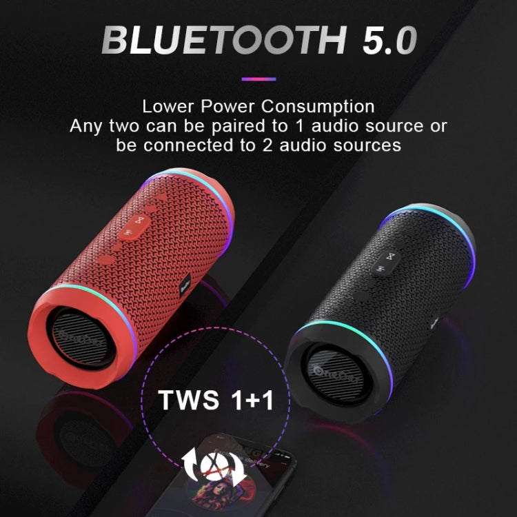 Oneder V10 Bluetooth 5.0 Color Dual LED lights, TWS Connection Function, 10W Stereo CD Quality，Support TF Card & USB Drive & AUX & FM(Grey) - Desktop Speaker by OneDer | Online Shopping South Africa | PMC Jewellery | Buy Now Pay Later Mobicred