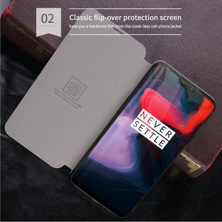 For Oneplus 6 MOFI Rui Series Classical Leather Flip Leather Case With Bracket Embedded Steel Plate All-inclusive(Red) - OnePlus Cases by MOFI | Online Shopping South Africa | PMC Jewellery