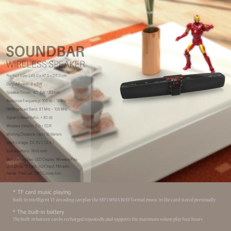 New Rixing NR7017 TWS Portable 10W Stereo Surround Soundbar Bluetooth Speaker with Microphone(Red) - free shipping - PMC Jewellery - Order now!
