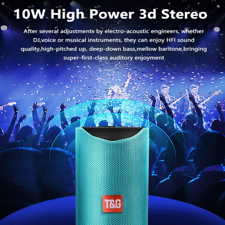 T&G TG113 Portable Bluetooth Speakers Waterproof Stereo Outdoor Loudspeaker MP3 Bass Sound Box with FM Radio(Green) - Desktop Speaker by T&G | Online Shopping South Africa | PMC Jewellery | Buy Now Pay Later Mobicred