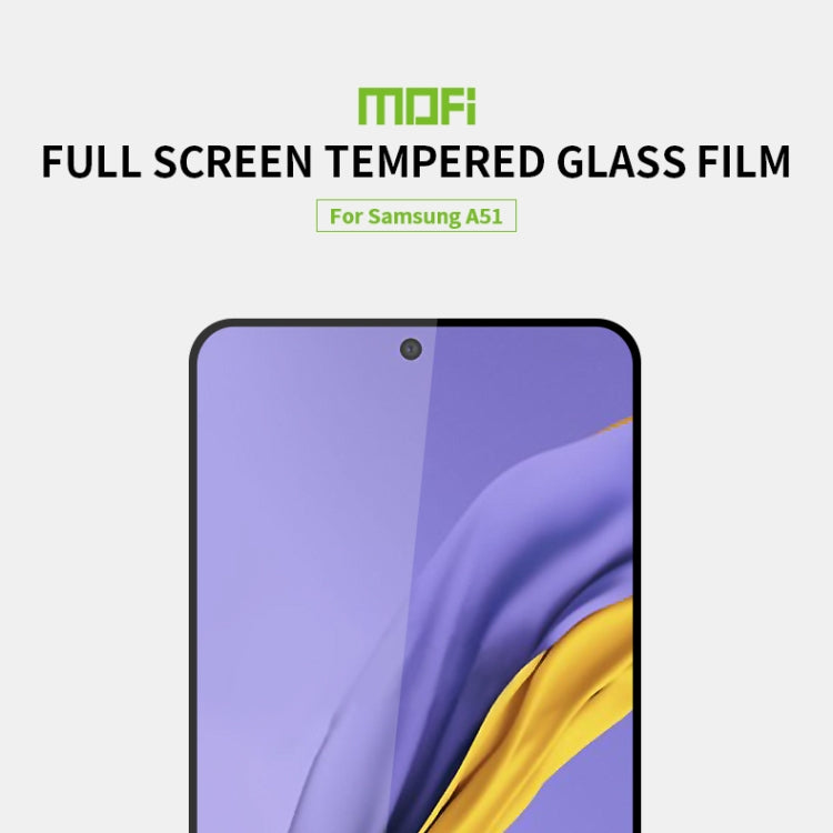 For Galaxy A51 MOFI 9H 2.5D Full Screen Tempered Glass Film(Black) - Galaxy Tempered Glass by MOFI | Online Shopping South Africa | PMC Jewellery | Buy Now Pay Later Mobicred