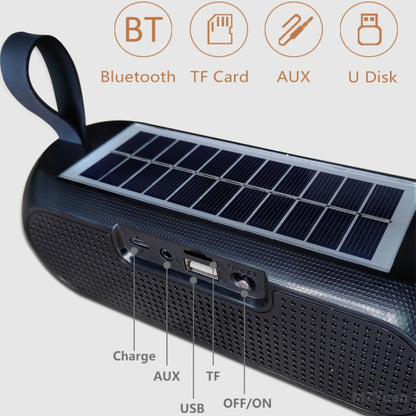 T&G TG182 Portable Column Wireless Stereo Music Box Solar Power waterproof USB AUX FM radio super bass(Grey) - Desktop Speaker by T&G | Online Shopping South Africa | PMC Jewellery | Buy Now Pay Later Mobicred