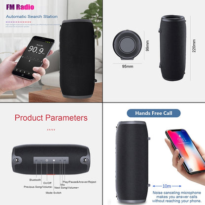 T&G 324 Portable Column Speaker 10W Bluetooth Speaker Music Player Speakers Box with FM Radio Aux TF Subwoofer Bass Speaker(Red) - Desktop Speaker by T&G | Online Shopping South Africa | PMC Jewellery | Buy Now Pay Later Mobicred