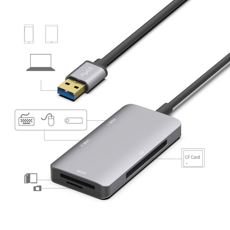 Onten 8107 USB3.0 HUB with CF SD TF Card Reader - USB 3.0 HUB by Onten | Online Shopping South Africa | PMC Jewellery | Buy Now Pay Later Mobicred