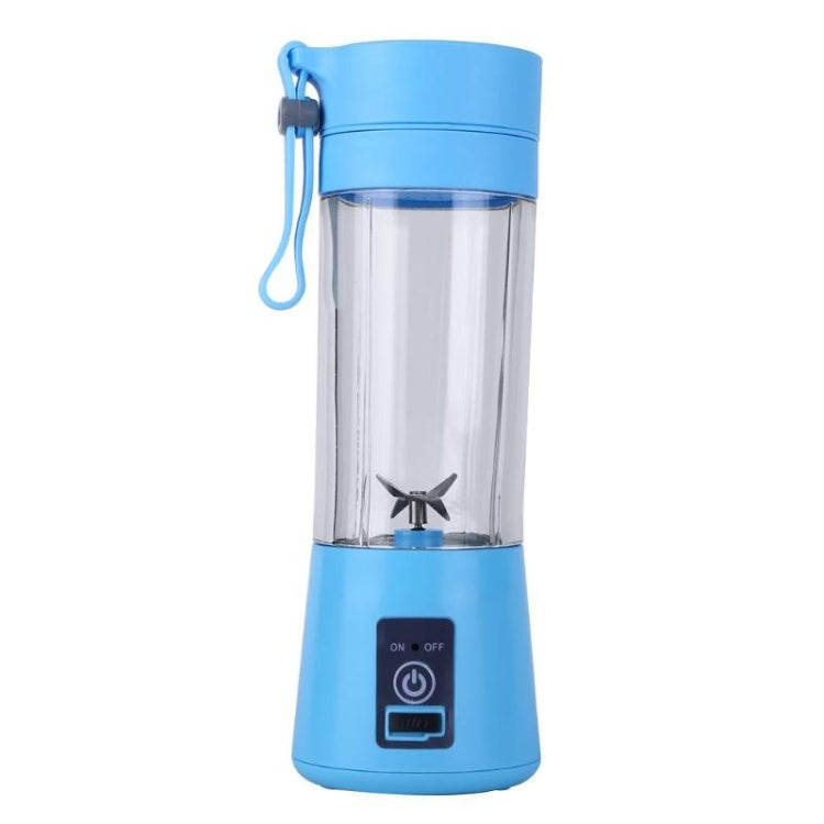 USB Rechargeable Electric Automatic Vegetable Fruit Citrus Orange Juice Maker Cup Mixer Bottle (380ML)(4 Blades Blue) - free shipping - PMC TechLife - Order now!