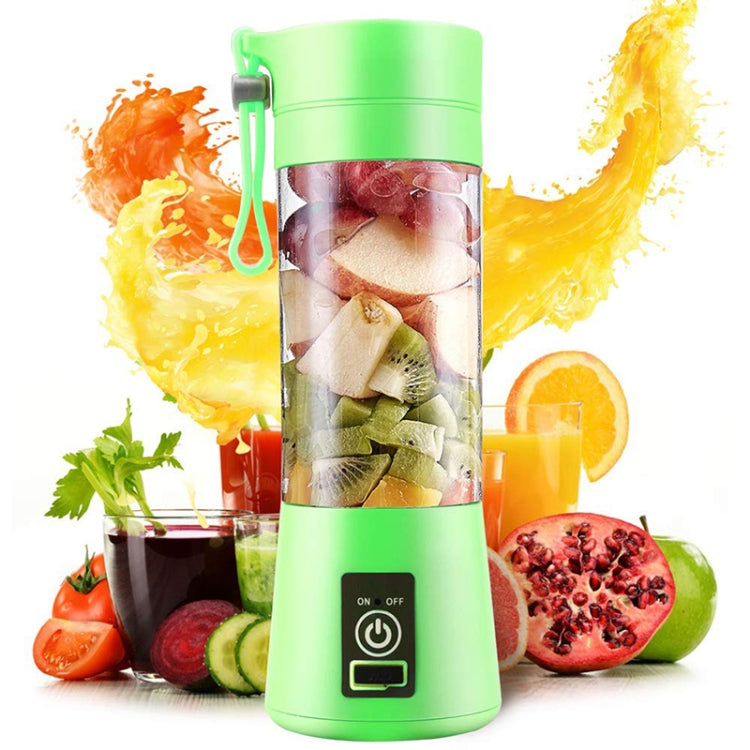 USB Rechargeable Electric Automatic Vegetable Fruit Citrus Orange Juice Maker Cup Mixer Bottle (380ML)(4 Blades Green) - free shipping - PMC TechLife - Order now!