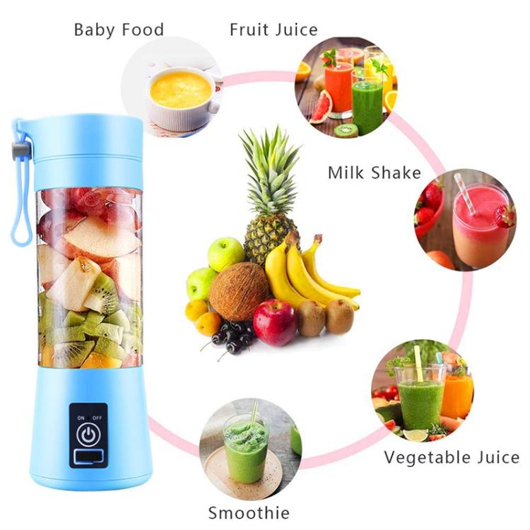 USB Rechargeable Electric Automatic Vegetable Fruit Citrus Orange Juice Maker Cup Mixer Bottle (380ML)(2 Blades Purple) - free shipping - PMC TechLife - Order now!