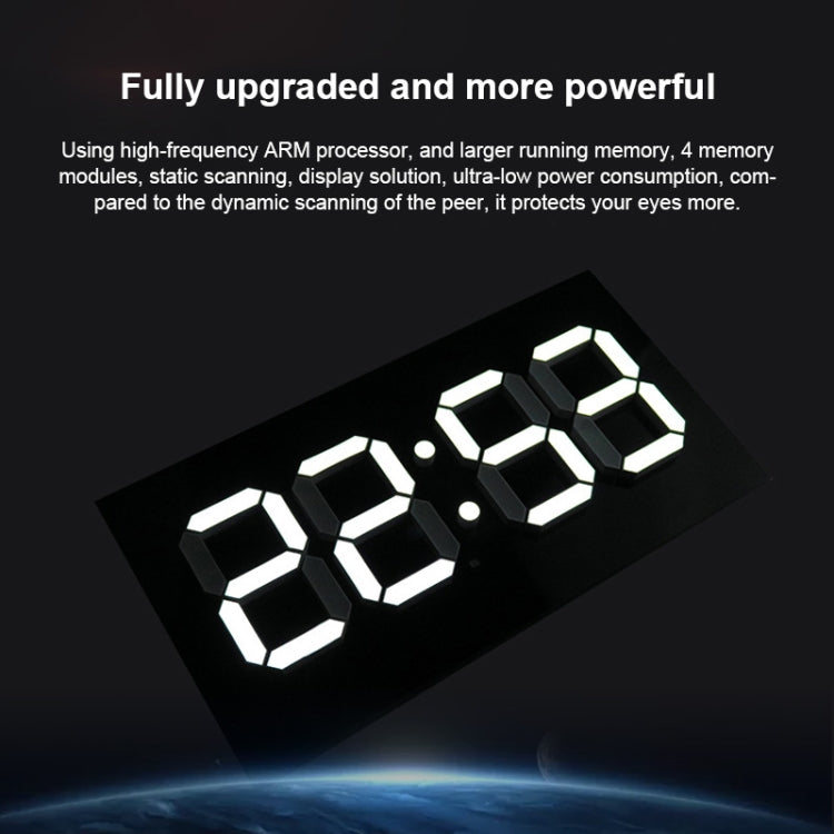 Creative Wall Clock Alarm Clock Simple Remote Control Perpetual Calendar Electronic Clock US Plug, Style:Single-sided Remote Control(White Font) - Wall Clock by PMc TechLife | Online Shopping South Africa | PMc TechLife | Buy Now Pay Later Mobicred