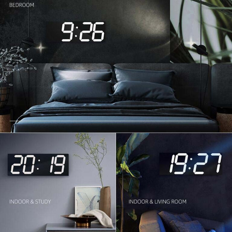 Wall Sticker LED Wall Clock Decorative Clock Creative Acrylic Mirror Clock US Plug, Style:Remote Version Sealed Box(White Font) - Wall Clock by PMc TechLife | Online Shopping South Africa | PMc TechLife | Buy Now Pay Later Mobicred