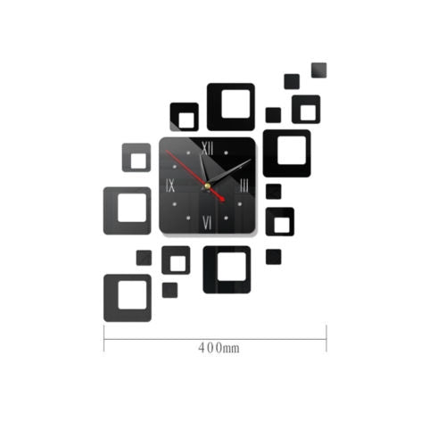 Home Mirror Surface Sticker Home Office Decorative Mirrors 3D Stereo Clock Acrylic Mirror Clock Block Combination Clock(Red) - Wall Clock by PMc TechLife | Online Shopping South Africa | PMc TechLife | Buy Now Pay Later Mobicred