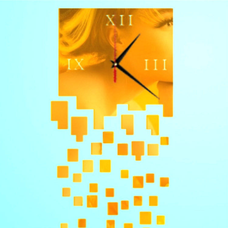 Mirror Clock Personality Wall Clock Three-dimensional Wall Decoration Mosaic Wall Clock(Gold) - Wall Clock by PMc TechLife | Online Shopping South Africa | PMc TechLife | Buy Now Pay Later Mobicred