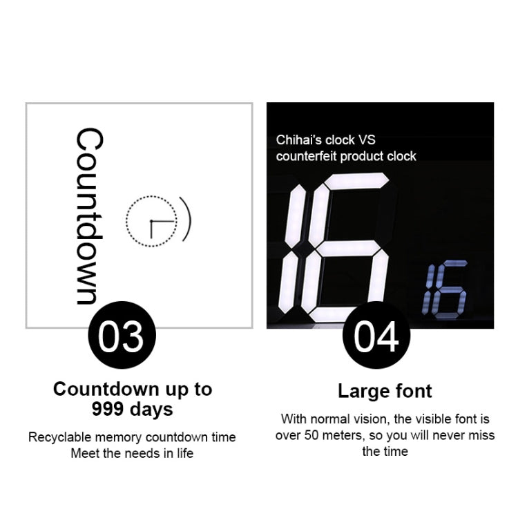 Multifunctional LED Wall Clock Creative Digital Clock, Style:Hollow Remote Control(Blue Font) - Wall Clock by PMc TechLife | Online Shopping South Africa | PMc TechLife | Buy Now Pay Later Mobicred