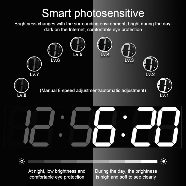 Multifunctional LED Wall Clock Creative Digital Clock, Style:Hollow Remote Control(Gold Font) - free shipping - PMc TechLife - Order now!