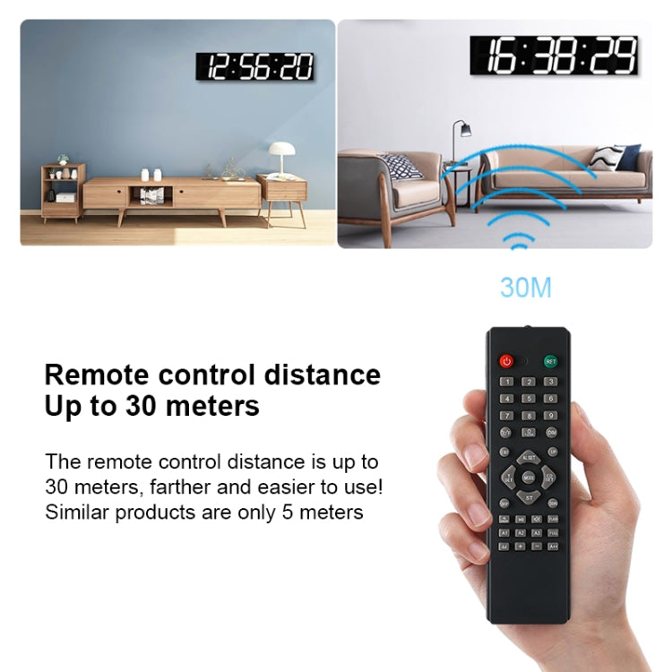 Multifunctional LED Wall Clock Creative Digital Clock, Style:Sealed Box Remote Control(White Font) - free shipping - PMc TechLife - Order now!