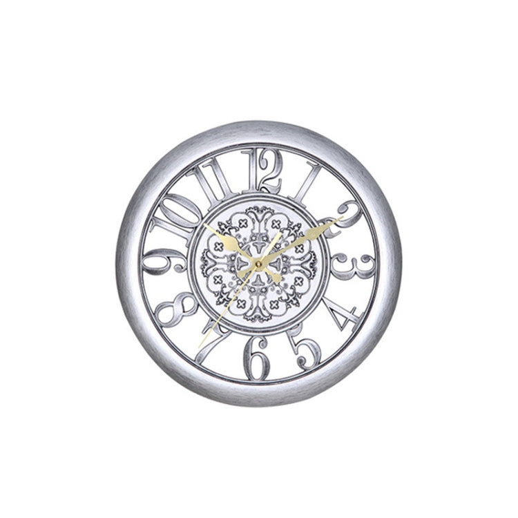 Home Round Retro Living Room Quartz Wall Clock(Antique Silver) - Wall Clock by PMc TechLife | Online Shopping South Africa | PMc TechLife | Buy Now Pay Later Mobicred