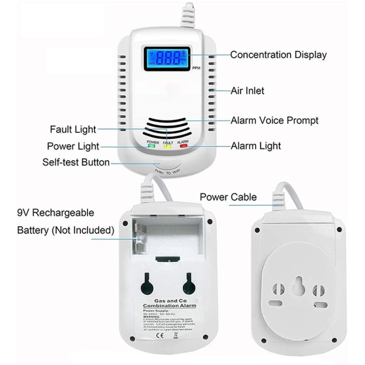 Coalgas Natural Gas Methane Propane Leak Detector Tester Measurer Home Security Tool, EU Plug - Gas Monitor by PMC Jewellery | Online Shopping South Africa | PMC Jewellery | Buy Now Pay Later Mobicred