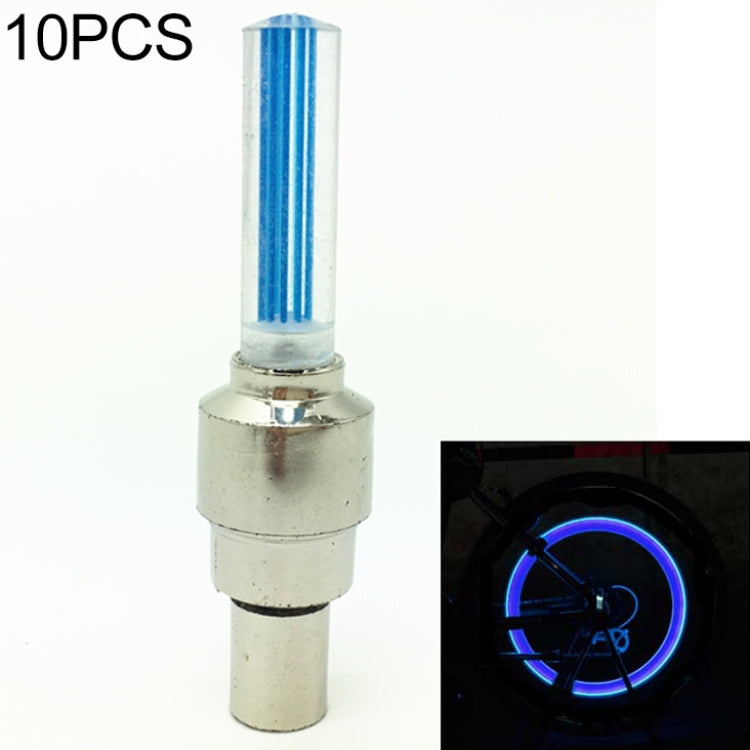 10 PCS LED Bicycle Lights Wheel Tire Valve Caps Bike Accessories Cycling Lantern Spokes Lamp(Blue) - Decorative Lights by PMC Jewellery | Online Shopping South Africa | PMC Jewellery