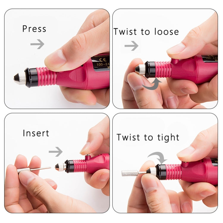 1 Set Power Professional Electric Manicure Machine Pen Pedicure Nail File Nail Tools 6 bits Drill Nail Drill Machine(EU Black) - Grinding Tools & Accessories by PMC TechLife | Online Shopping South Africa | PMC TechLife | Buy Now Pay Later Mobicred