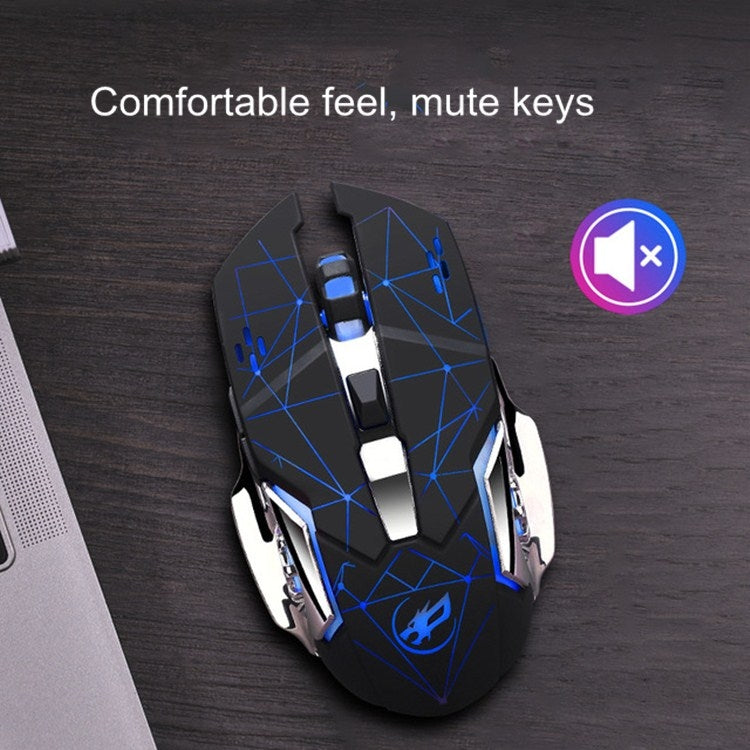 WARWOLF  Q8 Wireless Rechargeable Mouse Glowing Gaming Mouse(Black) - Wireless Mice by PMC Jewellery | Online Shopping South Africa | PMC Jewellery | Buy Now Pay Later Mobicred