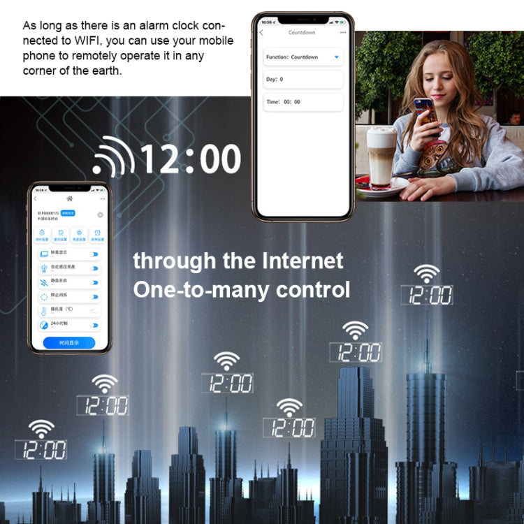 Creative LED Digital Wall Clock Multi-function WIFI Clock, Style:6 Bit Sealed Box WIFI(Red) - Wall Clock by PMc TechLife | Online Shopping South Africa | PMc TechLife | Buy Now Pay Later Mobicred