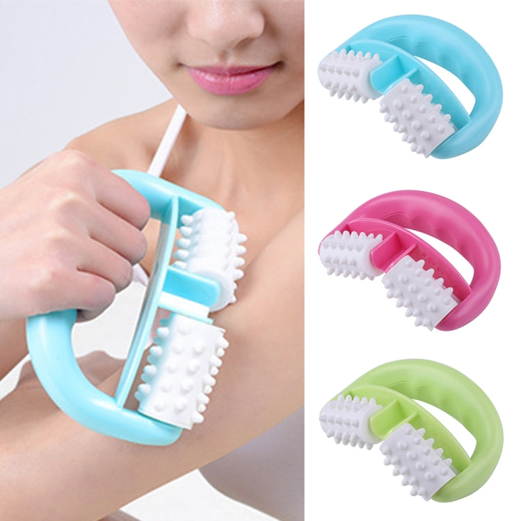 T9142 Plastic Manual Two-wheel Massager Round Handle Massager(Red) - free shipping - PMC TechLife - Order now!