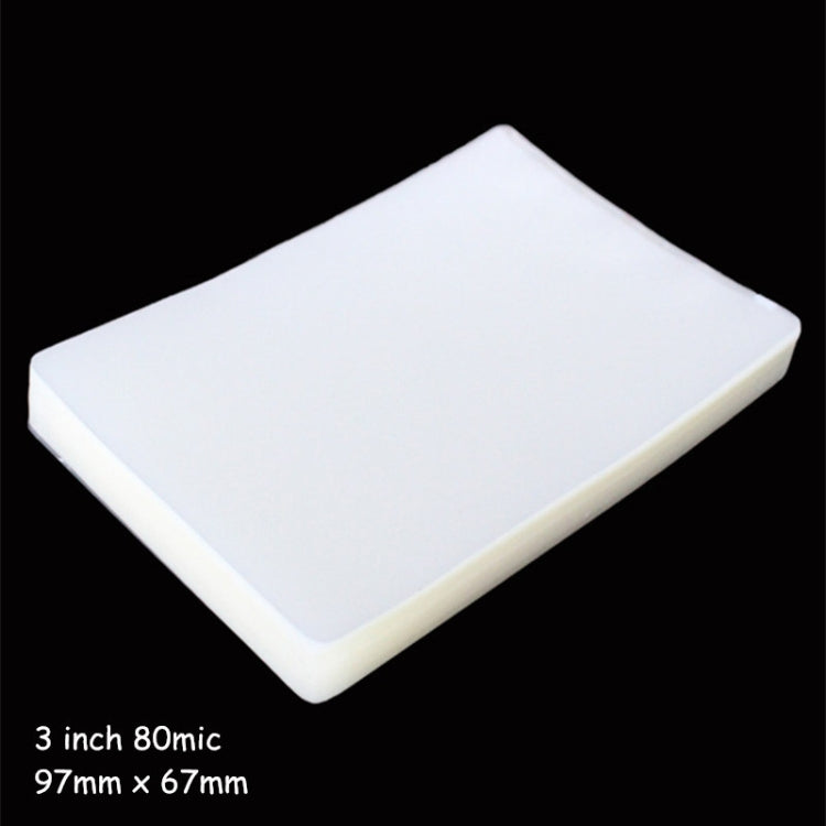 100pcs / Pack 3 Inch 80mic Thickness Clear Laminating Film Plastic film - Arts & Crafts by PMC TechLife | Online Shopping South Africa | PMC TechLife