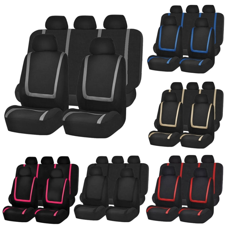 Universal Car Seat Cover Polyester Fabric Automobile Seat Covers Car Seat Cover Vehicle Seat Protector Interior Accessories 4pcs Set Red - Seat Accessories by PMC Jewellery | Online Shopping South Africa | PMC Jewellery | Buy Now Pay Later Mobicred