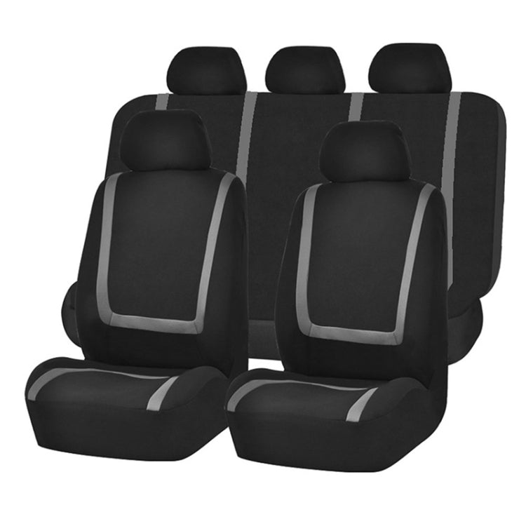 Universal Car Seat Cover Polyester Fabric Automobile Seat Covers Car Seat Cover Vehicle Seat Protector Interior Accessories 9pcs Set Black - Seat Accessories by PMC Jewellery | Online Shopping South Africa | PMC Jewellery | Buy Now Pay Later Mobicred