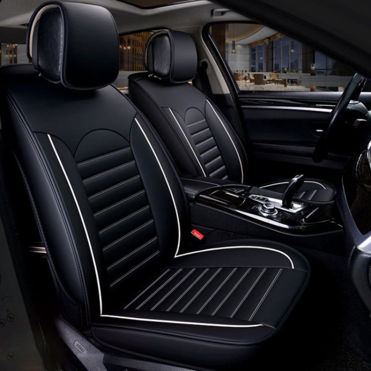 Universal PU Leather Car Seat Cover Black White - Seat Accessories by PMC TechLife | Online Shopping South Africa | PMC TechLife | Buy Now Pay Later Mobicred