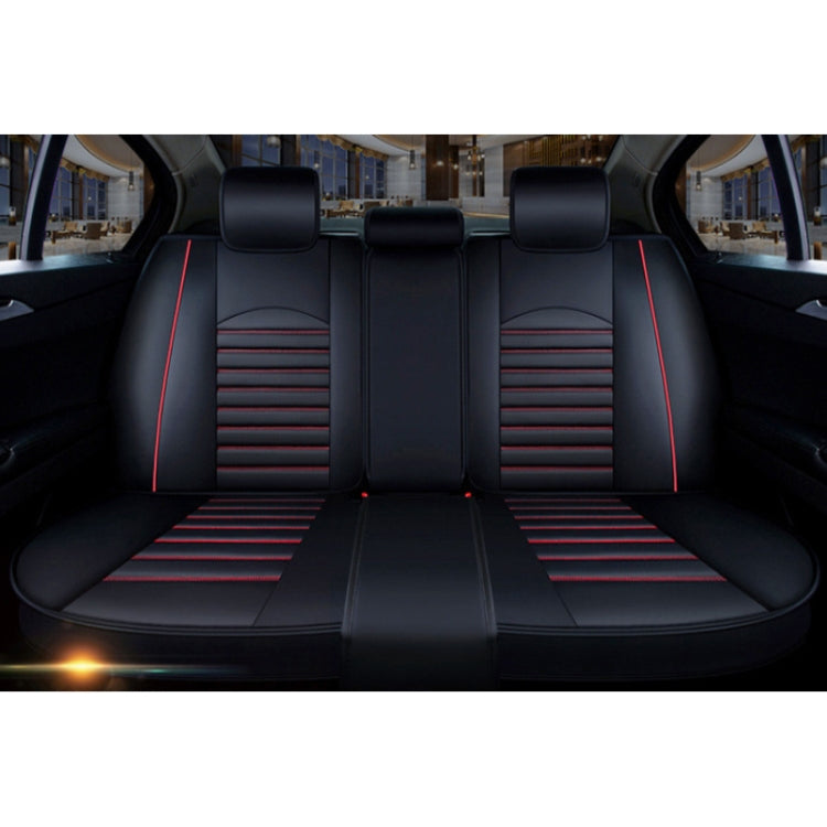Universal PU Leather Car Seat Cover Black Red - Seat Accessories by PMC Jewellery | Online Shopping South Africa | PMC Jewellery | Buy Now Pay Later Mobicred