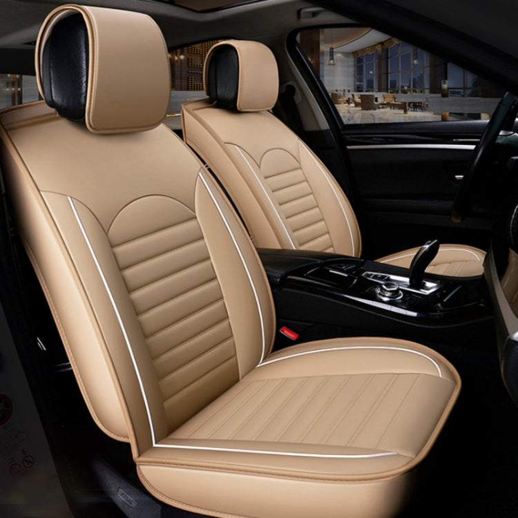 Universal PU Leather Car Seat Cover Beige - Seat Accessories by PMC Jewellery | Online Shopping South Africa | PMC Jewellery | Buy Now Pay Later Mobicred