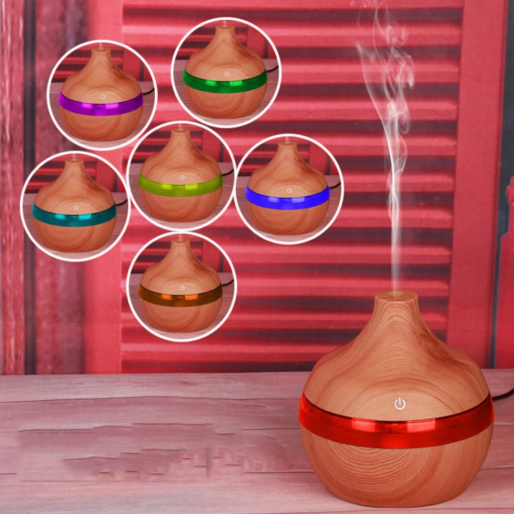 300ML Waterdrop Shape USB Wood Grain Aromatherapy Air Purifier Mute Humidifier, Color: Deep Wood Grain - free shipping - PMC TechLife - Order now!
