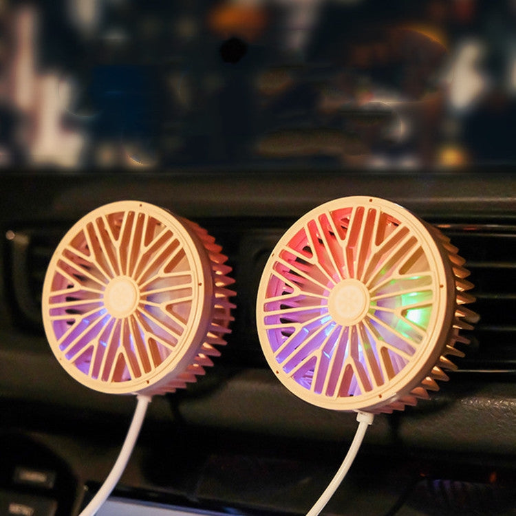 Car Vent Fan Multi-function USB Interface Mini LED Lamp Car Fan(Green) - Heating & Fans by PMC TechLife | Online Shopping South Africa | PMC TechLife | Buy Now Pay Later Mobicred
