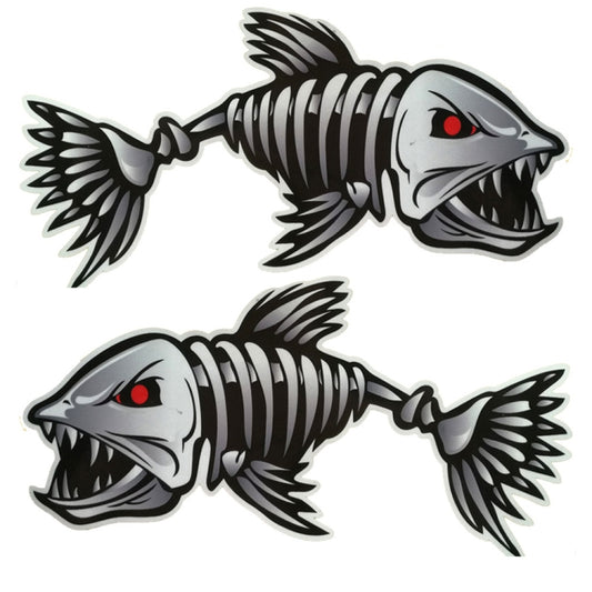 10 PCS Horror Skeleton Shark Fishing Daren Cover Scratch Reflective Waterproof Personality Body Sticker 25*13cm - Decorative Sticker by PMC Jewellery | Online Shopping South Africa | PMC Jewellery | Buy Now Pay Later Mobicred